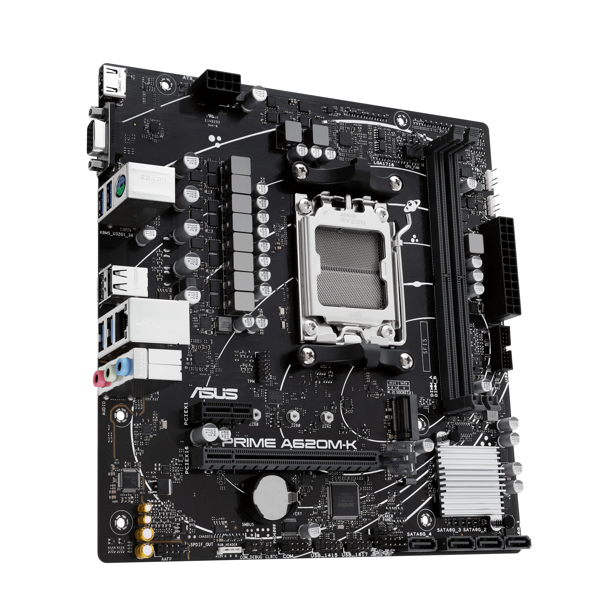 ASUS PRIME A620M-K - Motherboard - micro ATX - Socket AM5 - AMD A620 Chipsatz - USB 3.2 Gen 1 - Gigabit LAN - Onboard-Grafik (CPU erforderlich)