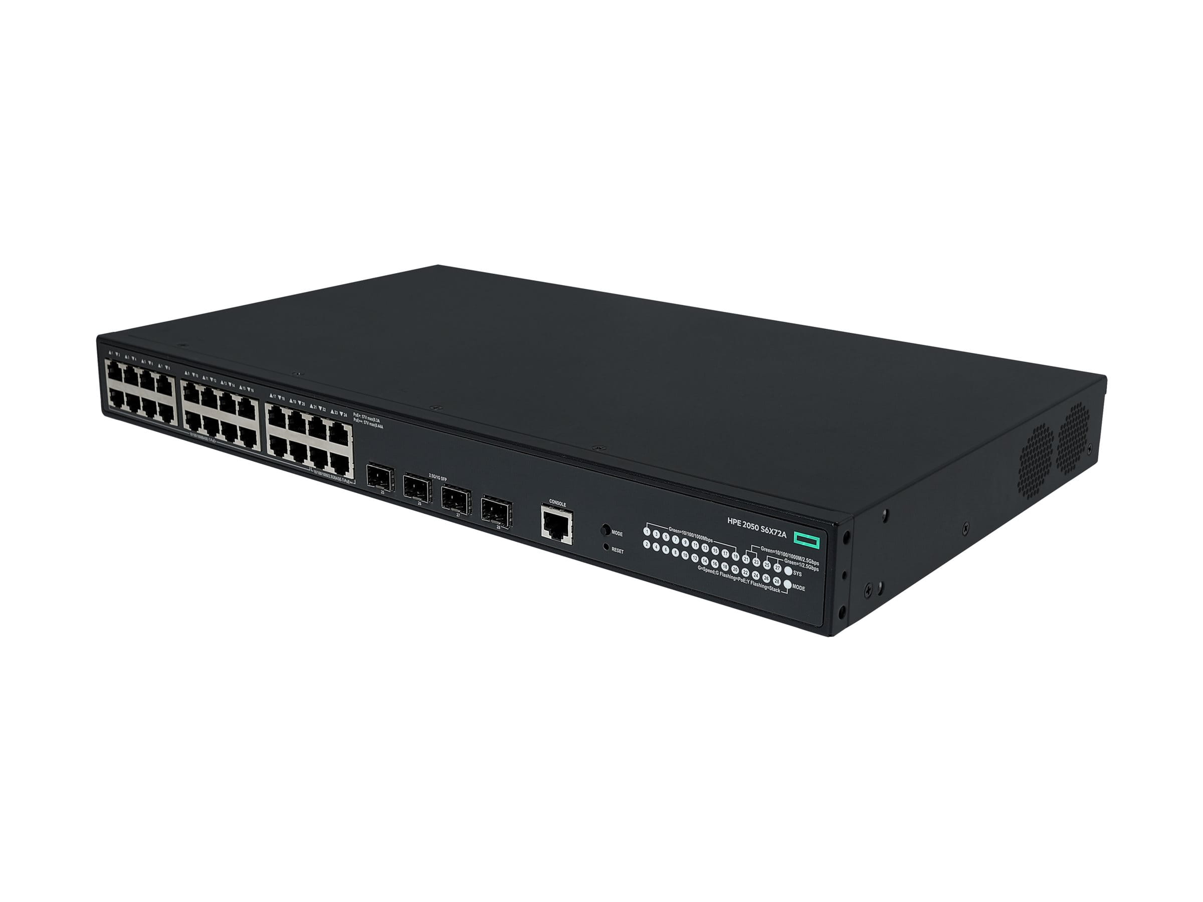 HPE Networking Comware 2050 24p 10/100/1000BT PoE+ 4p SFP 1G/2.5G 420W - Switch - managed - 24 x 10/100/1000Base-T (PoE+)