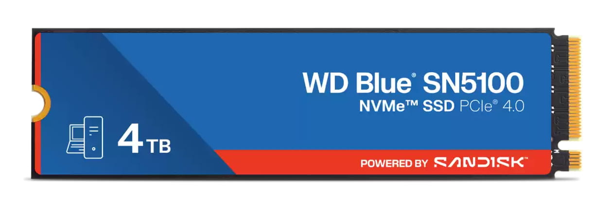 WD Blue SN5100 - SSD - 4 TB - intern - M.2 2280 - PCIe 4.0 x4 (NVMe)