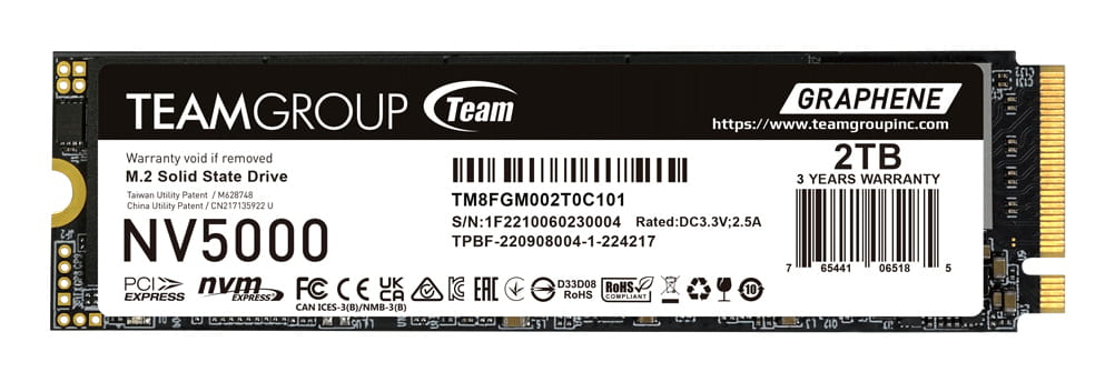 Team Group NV5000 - SSD - 2 TB - intern - M.2 2280 - PCIe 4.0 x4 (NVMe)