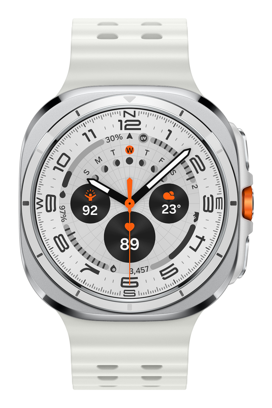 Samsung Galaxy Watch Ultra - 47 mm - Titanweiß - intelligente Uhr mit Marineband - Gummi - weiß - Bandgröße: S/M/L - Anzeige 3.73 cm (1.5")