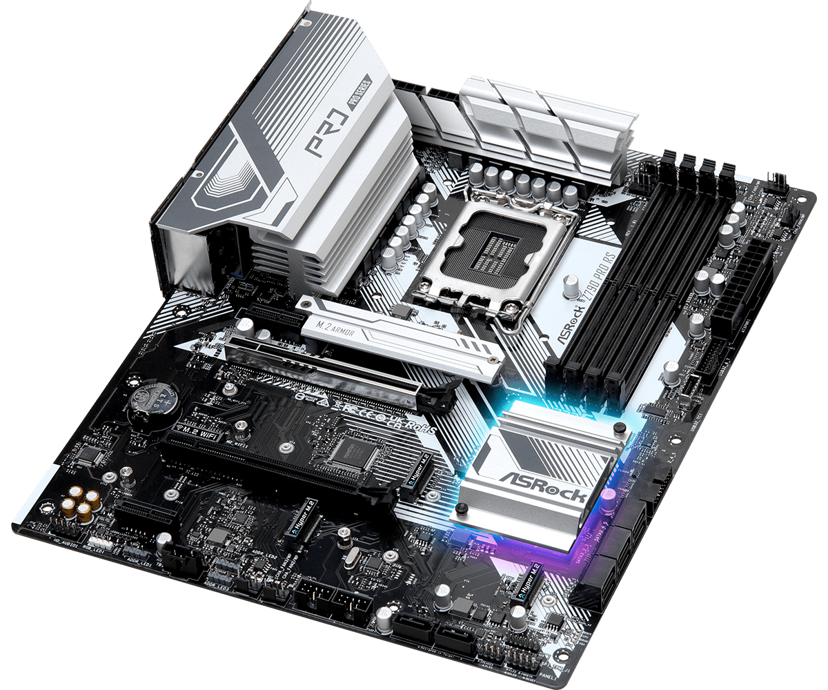 ASRock Z790 Pro RS - Motherboard - ATX - LGA1700-Sockel - Z790 Chipsatz - USB 3.2 Gen 2, USB 3.2 Gen 1, USB-C 3.2 Gen 2x2, USB-C Gen2 - 2.5 Gigabit LAN - Onboard-Grafik (CPU erforderlich)