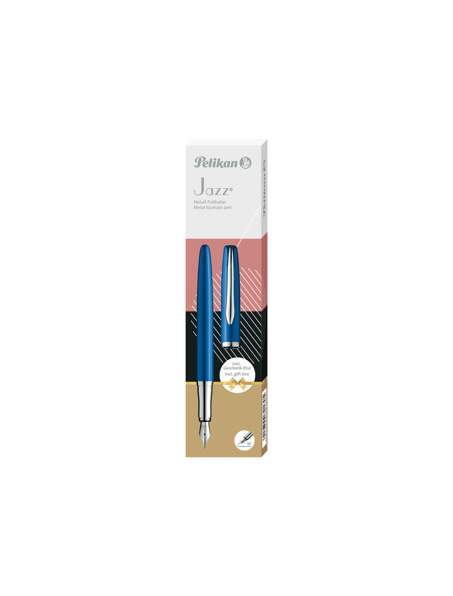 Pelikan Jazz Noble Elegance P36, Blau, Silber, Kartuschenfüllsystem, Blau, Metall, Edelstahl, Medium