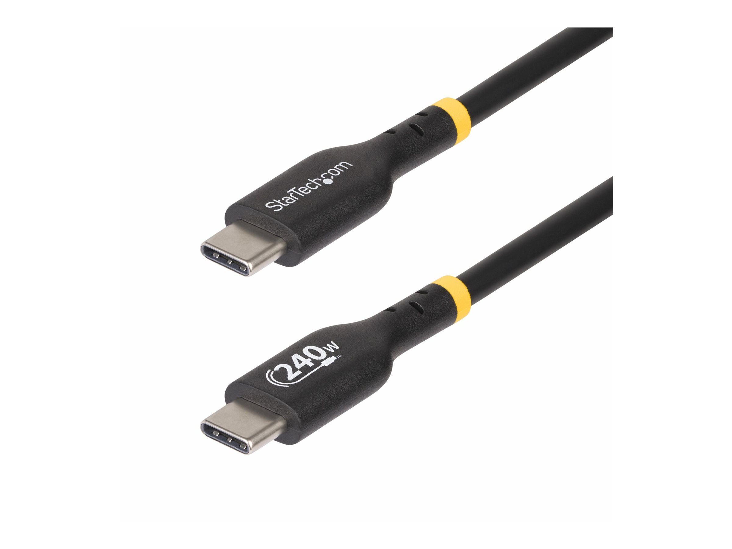 StarTech.com 6ft USB-C Charging Cable, USB-IF Certified USB C Cable, 240W PD EPR, USB 2.0 Type-C Laptop Charger Cord, TPE Jacket, M/M - USB-C Charge/Data Cable (USB2EPR6F)