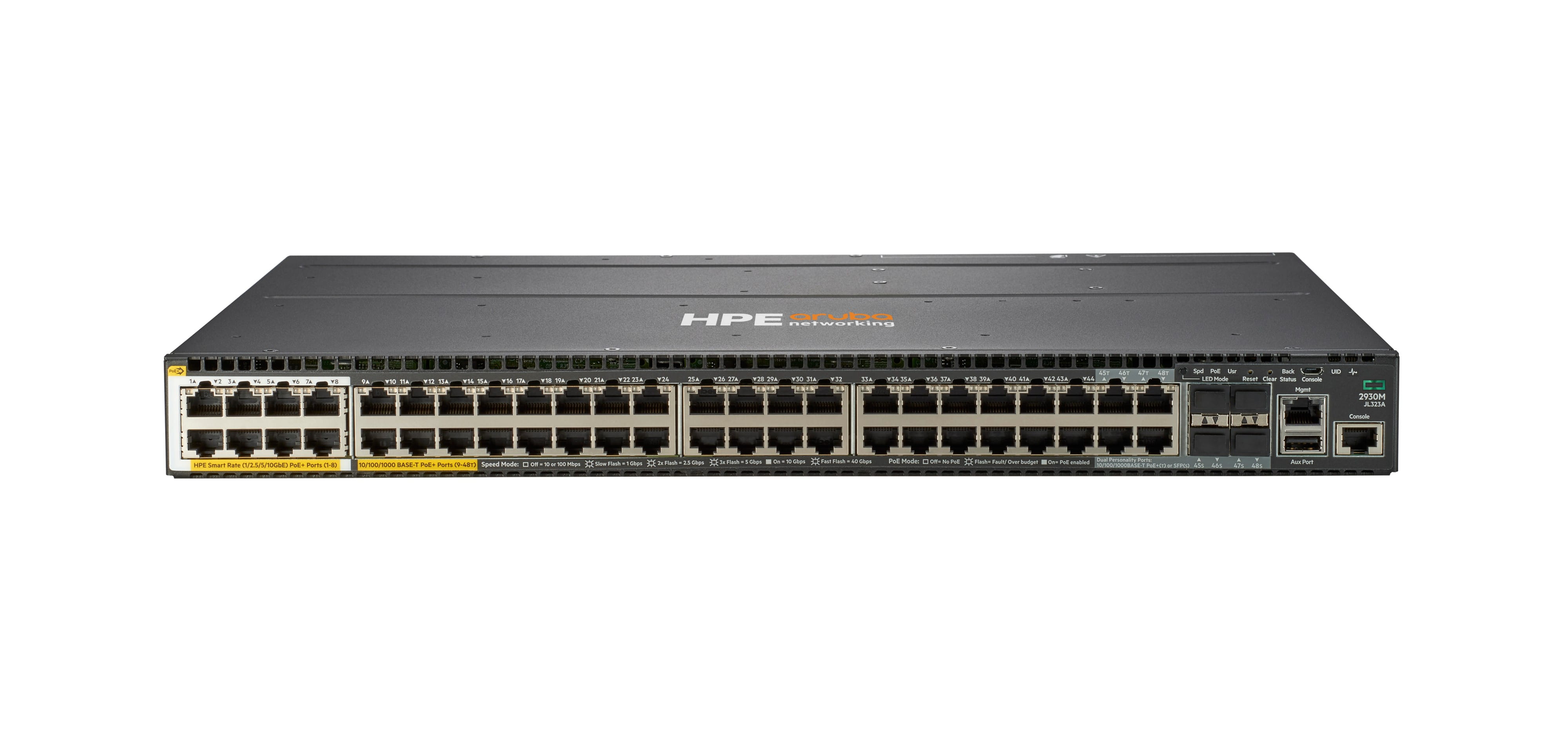HPE Aruba Networking 2930M 40G 8 HPE Smart Rate PoE+ 1-slot Switch - Switch - L3 - managed - 36 x 10/100/1000 (PoE+)