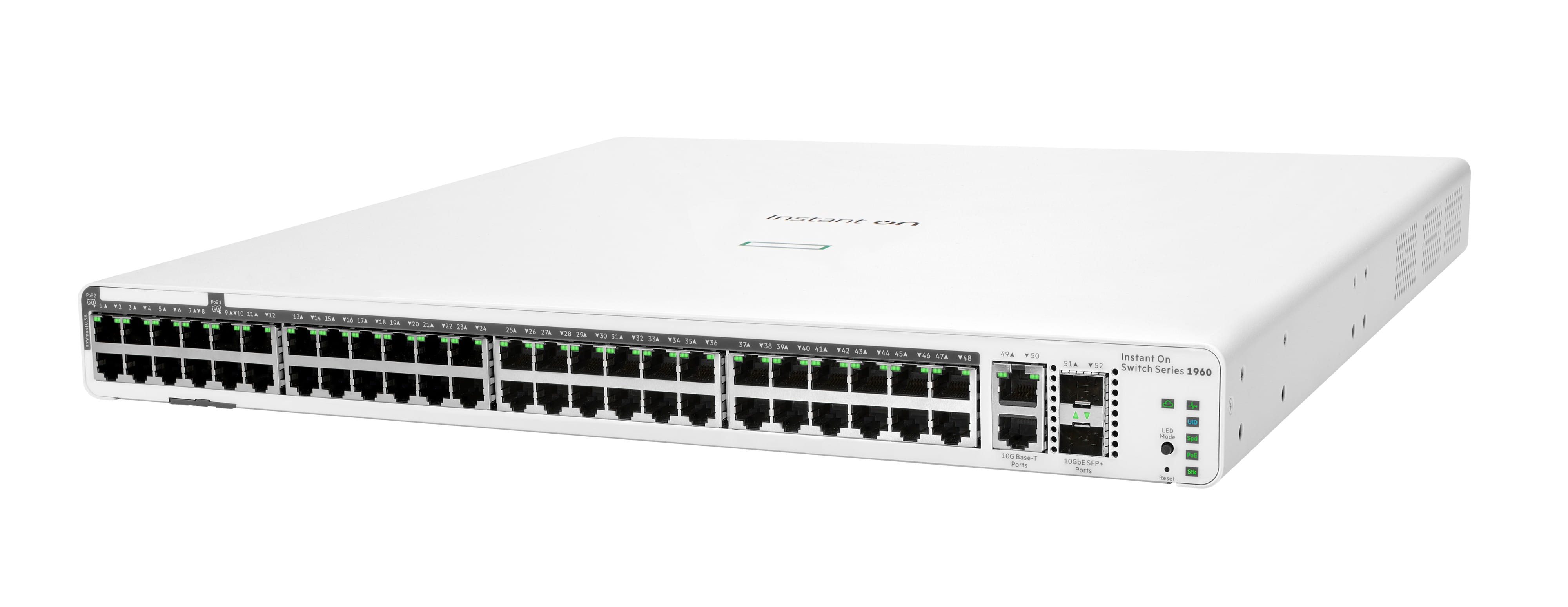 HPE Networking Instant On 1960 48G 40p Class4 8p Class6 PoE 2XGT 2SFP+ 600W Switch - Switch - managed - 48 x 10/100/1000 + 2 x 10 Gigabit SFP+ + 2 x 100/1000/10GBase-T - an Rack montierbar - PoE (600 W)