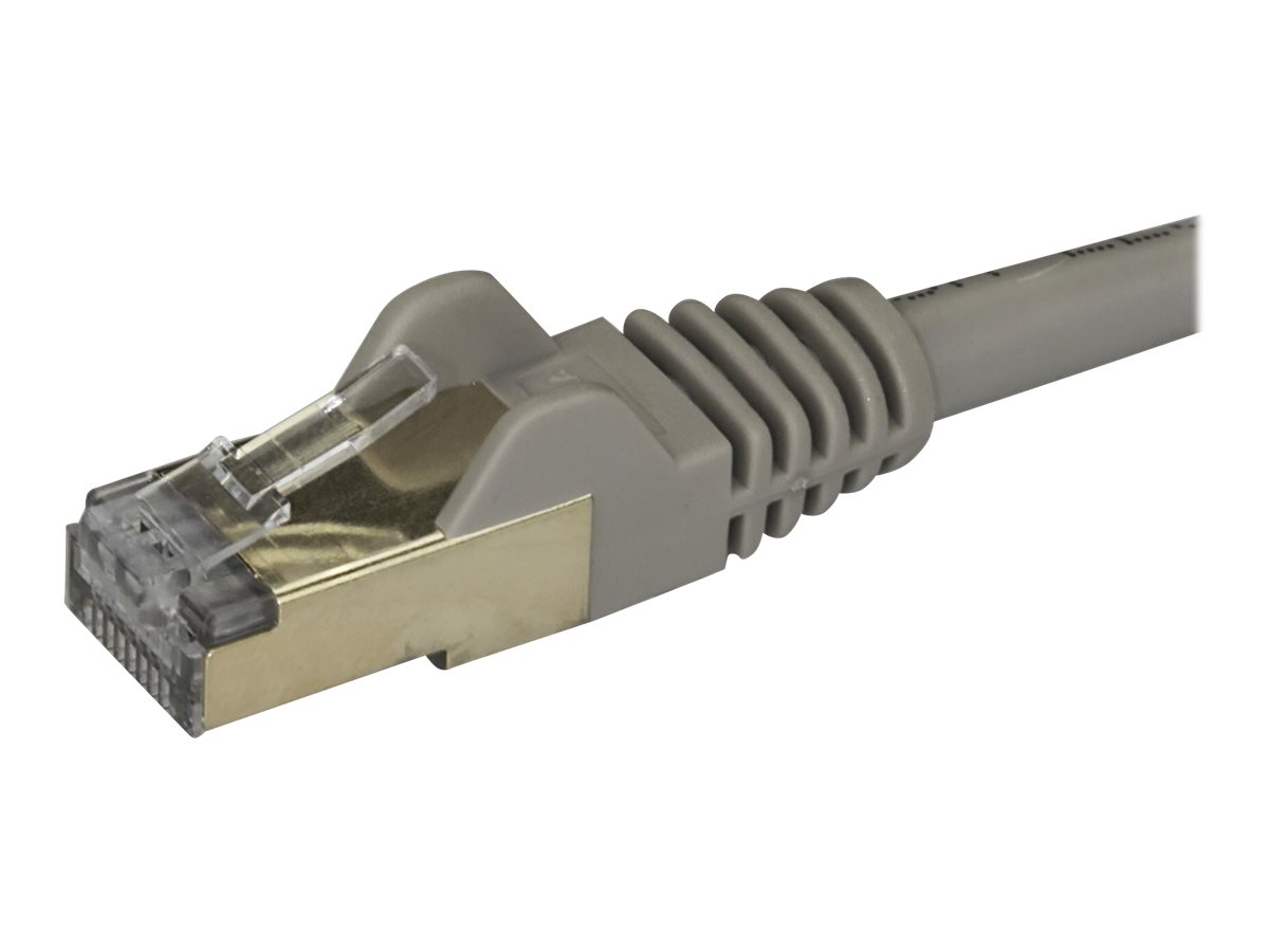 StarTech.com 2m CAT6A Ethernet Cable, 10 Gigabit Shielded Snagless RJ45 100W PoE Patch Cord, CAT 6A 10GbE STP Network Cable w/Strain Relief, Grey, UL Certified Wiring/TIA - Category 6A - 26AWG (6ASPAT2MGR)