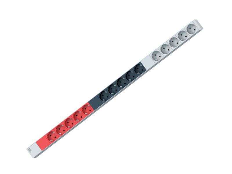 Bachmann 800.0107, Standard, 1U, Dreiphasig, Horizontal, Schwarz, 15 AC-Ausgänge