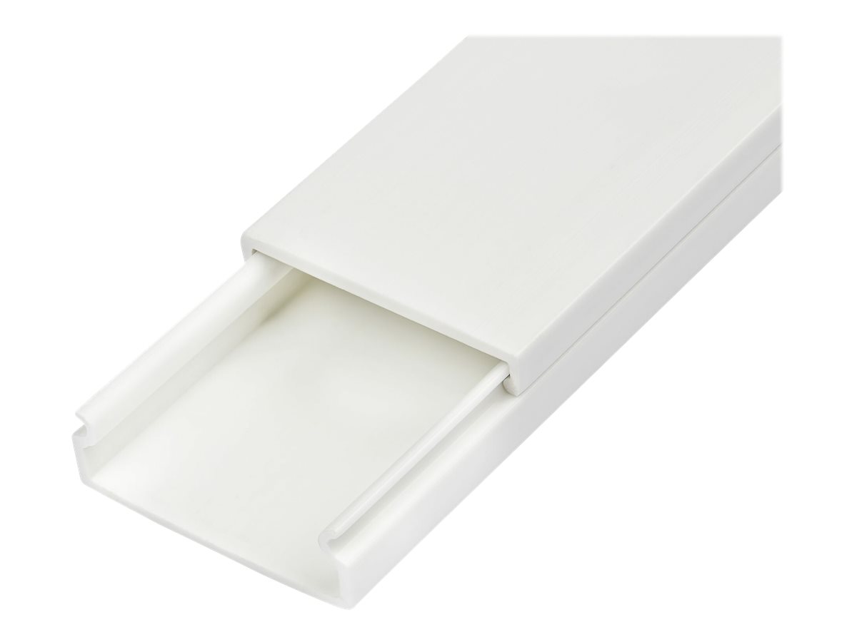 StarTech.com Solid Cable Management Raceway with Adhesive Tape & Cover, 1-1/4"(32mm)W x 3/8"(11mm)H, 3ft(1m) length, PVC Network/Power Cord Hider/Wall Wire Duct, Max 12 Cables, UL Listed - UL94 V0, M1 Fire Rated (CBMWWD3211)