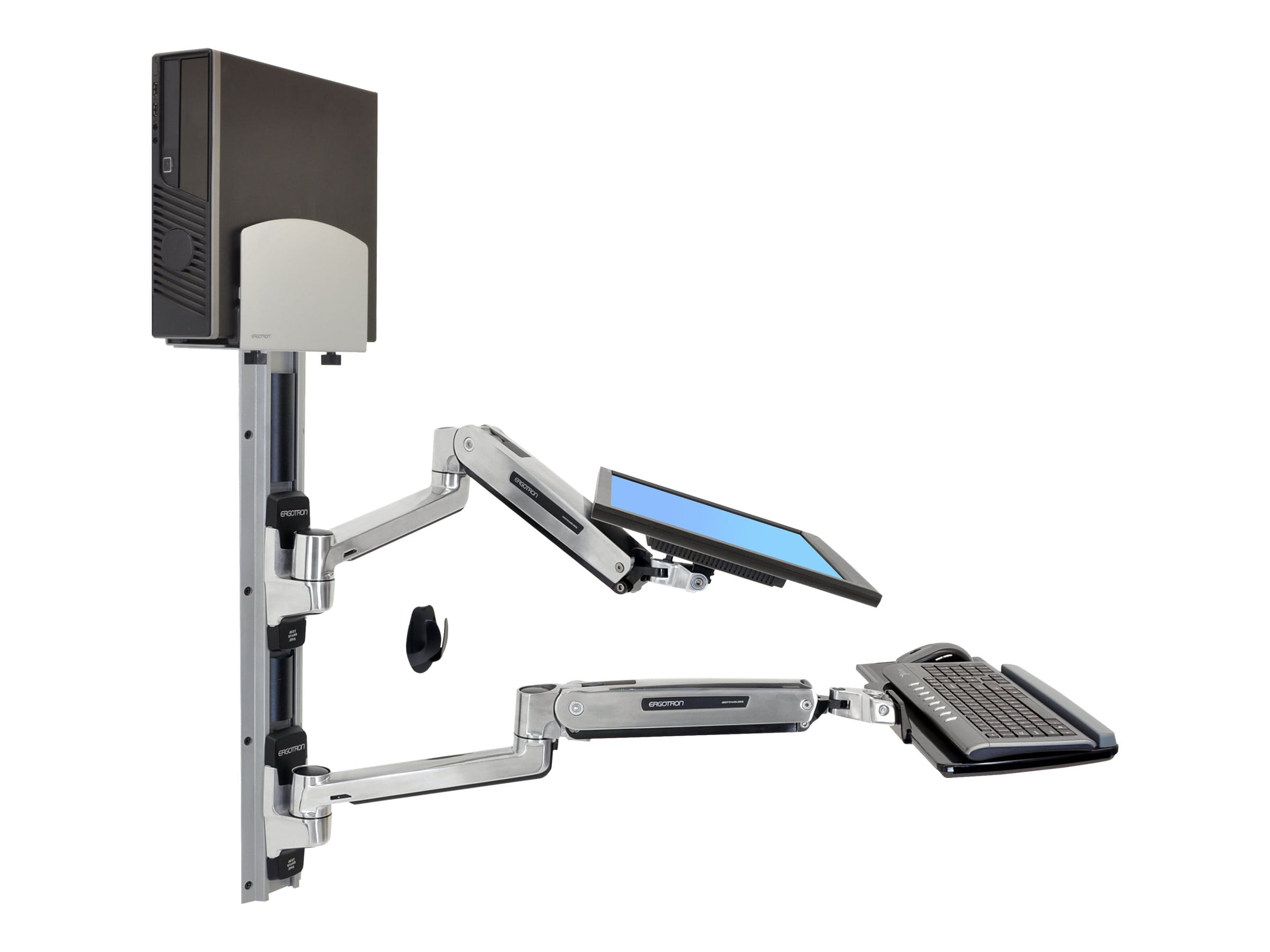 Ergotron LX - Befestigungskit (CPU-Halter, Maushalterung, 2 Schienenabdeckungen, Tastaturarm, 2 Kabelkanäle, Handgelenkkissen, Steh-Sitz-Arm, Wandschiene 10", Wandschiene 34") - Konstante Krafttechnologie - für LCD-Display / PC-Ausrüstung - mittlerer Ergotron LX - Befestigungskit (CPU-Halter, Maushalterung, 2 Schienenabdeckungen, Tastaturarm, 2 Kabelkanäle, Handgelenkkissen, Steh-Sitz-Arm, Wandschiene 10", Wandschiene 34") - Konstante Krafttechnologie - für LCD-Display / PC-Ausrüstung - mittlerer