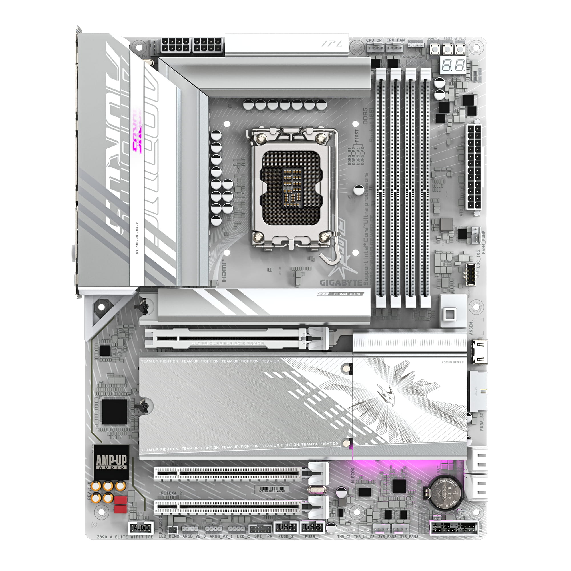 Gigabyte AORUS Z890 ELITE WIFI7 ICE - Motherboard - ATX - LGA1851-Sockel - Z890 Chipsatz - USB4, USB-C 3.2 Gen 2x2, USB 3.2 Gen 1, USB 3.2 Gen 2 - 2.5 Gigabit LAN, Bluetooth, Wi-Fi 7 - Onboard-Grafik (CPU erforderlich)