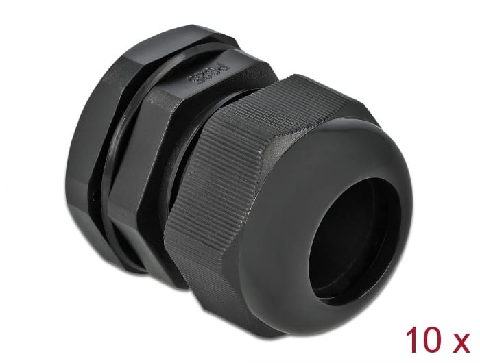 Delock PG25 - Kabelverschraubung - Schwarz (Packung mit 10)