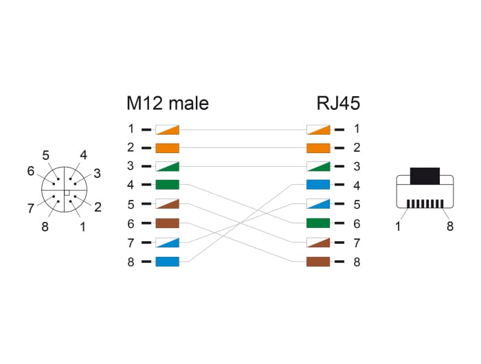 Delock Netzwerkkabel - 8 pin M12-X (M) zu RJ-45 (M)