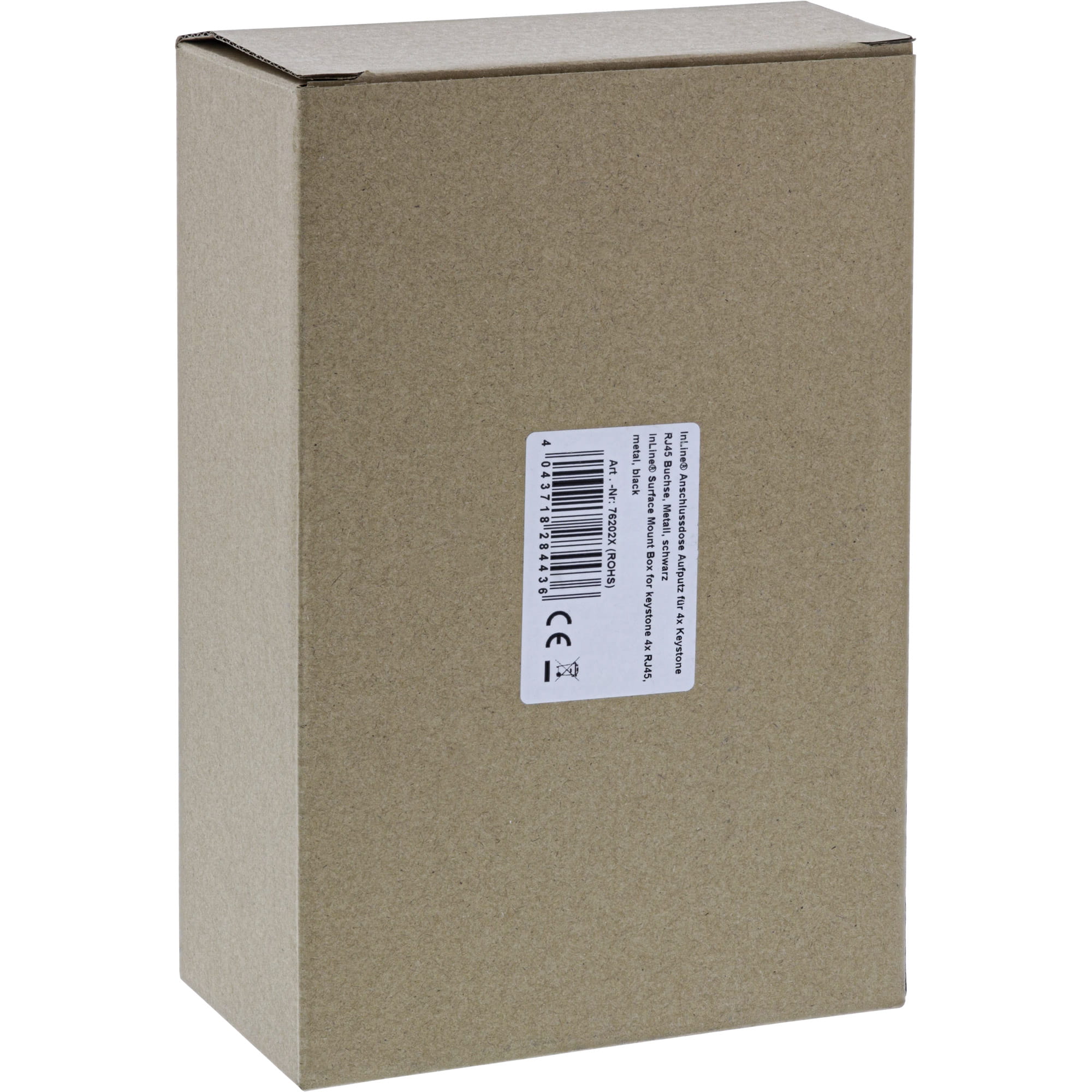 InLine Anschlussdose Aufputz für 4x Keystone RJ45 Buchse - Metall - schwarz