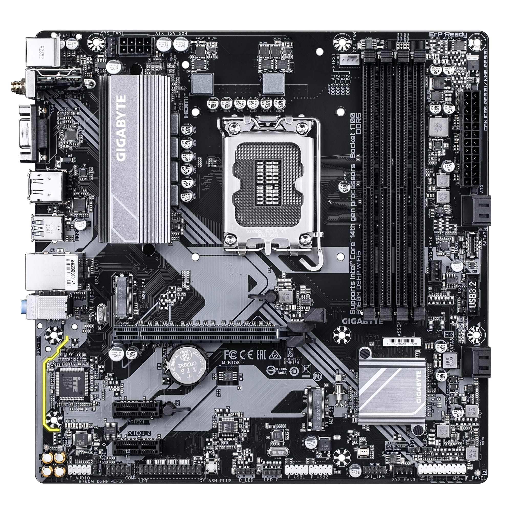 Gigabyte B760M D3HP WIFI6 - Motherboard - micro ATX - LGA1700 Sockel - B760 Chipsatz - USB-C 3.2 Gen 1, USB 3.2 Gen 1 - Gigabit LAN, Bluetooth, Wi-Fi 6 - Onboard-Grafik (CPU erforderlich)