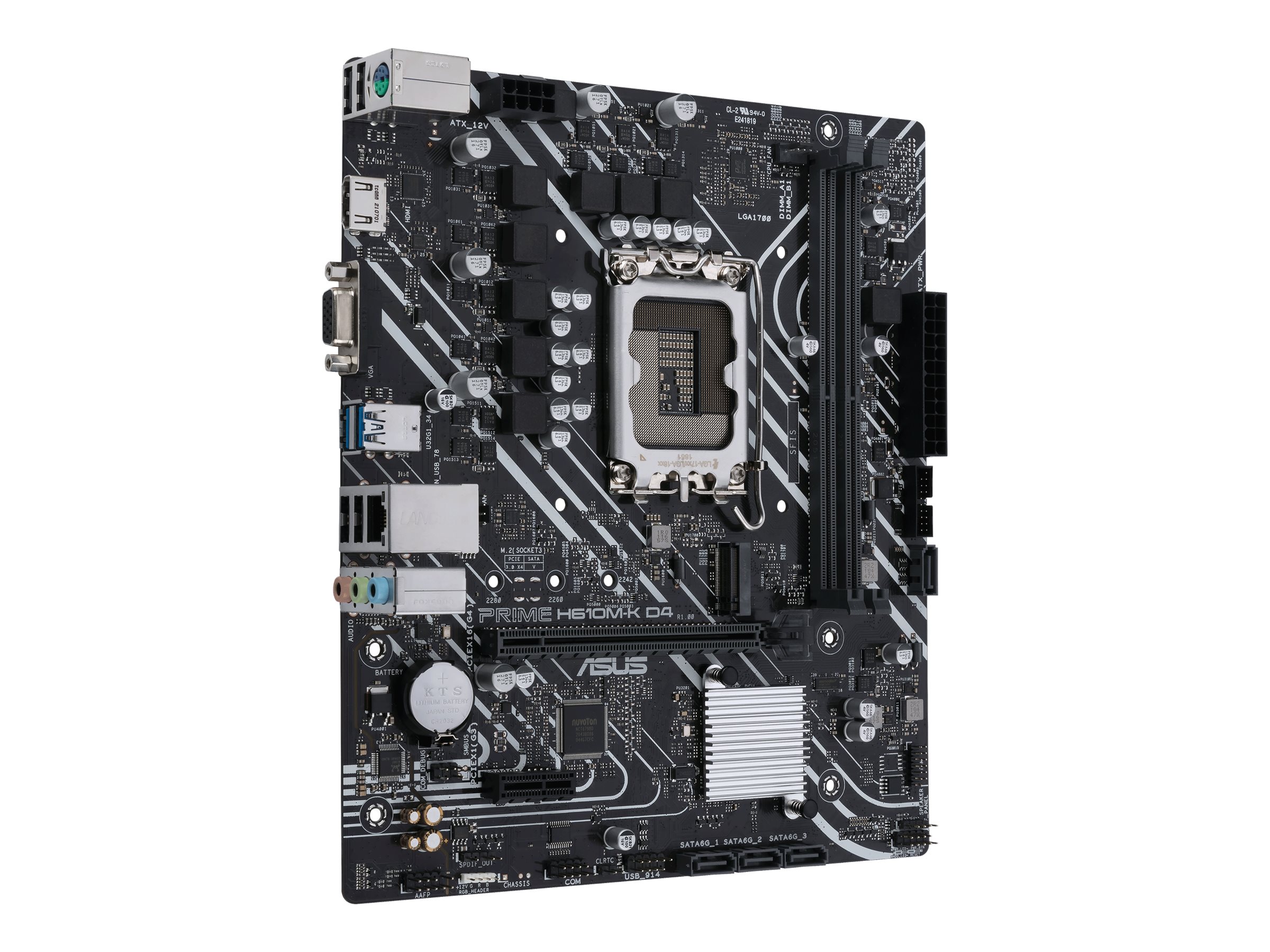 ASUS PRIME H610M-K D4 - Motherboard - micro ATX - LGA1700 Sockel - H610 Chipsatz - USB 3.2 Gen 2, USB 3.2 Gen 1 - Gigabit LAN - Onboard-Grafik (CPU erforderlich)