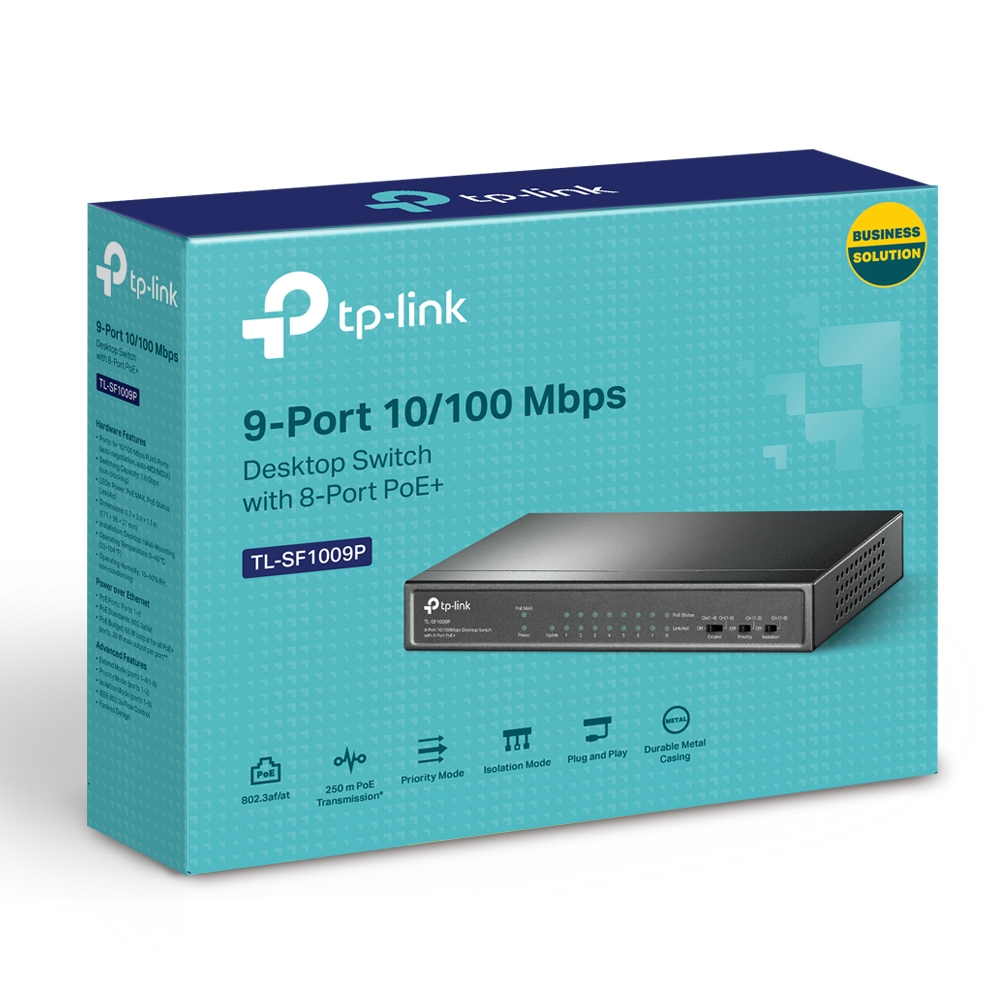 TP-LINK TL-SF1009P V5 - Switch - unmanaged - 8 x 10/100 (PoE+)