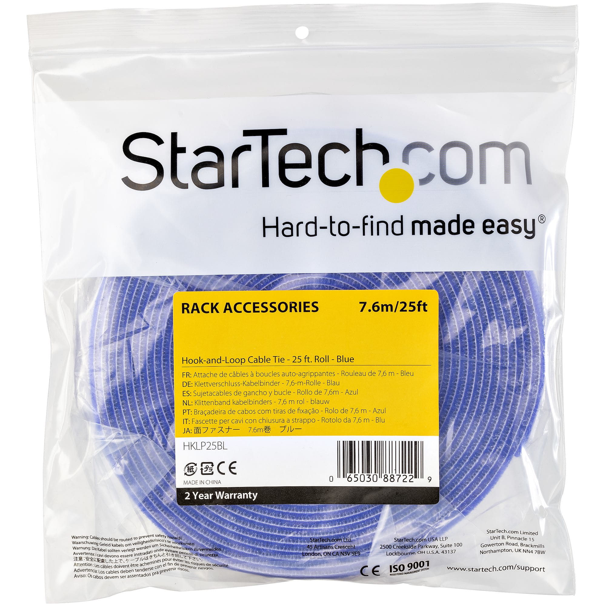 StarTech.com HKLP25BL Klettkabelbinder (7,6m, frei zuschneidbar & wiederverwendbar) blau StarTech.com HKLP25BL Klettkabelbinder (7,6m, frei zuschneidbar & wiederverwendbar) blau