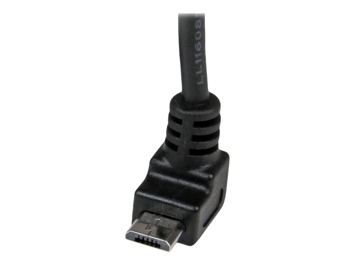 StarTech.com 2m USB 2.0 A auf Micro B Kabel aufwärtsgewinkelt - Schwarz - USB A / Micro B Datenkabel / Anschlusskabel - USB-Kabel - Micro-USB Typ B (M)