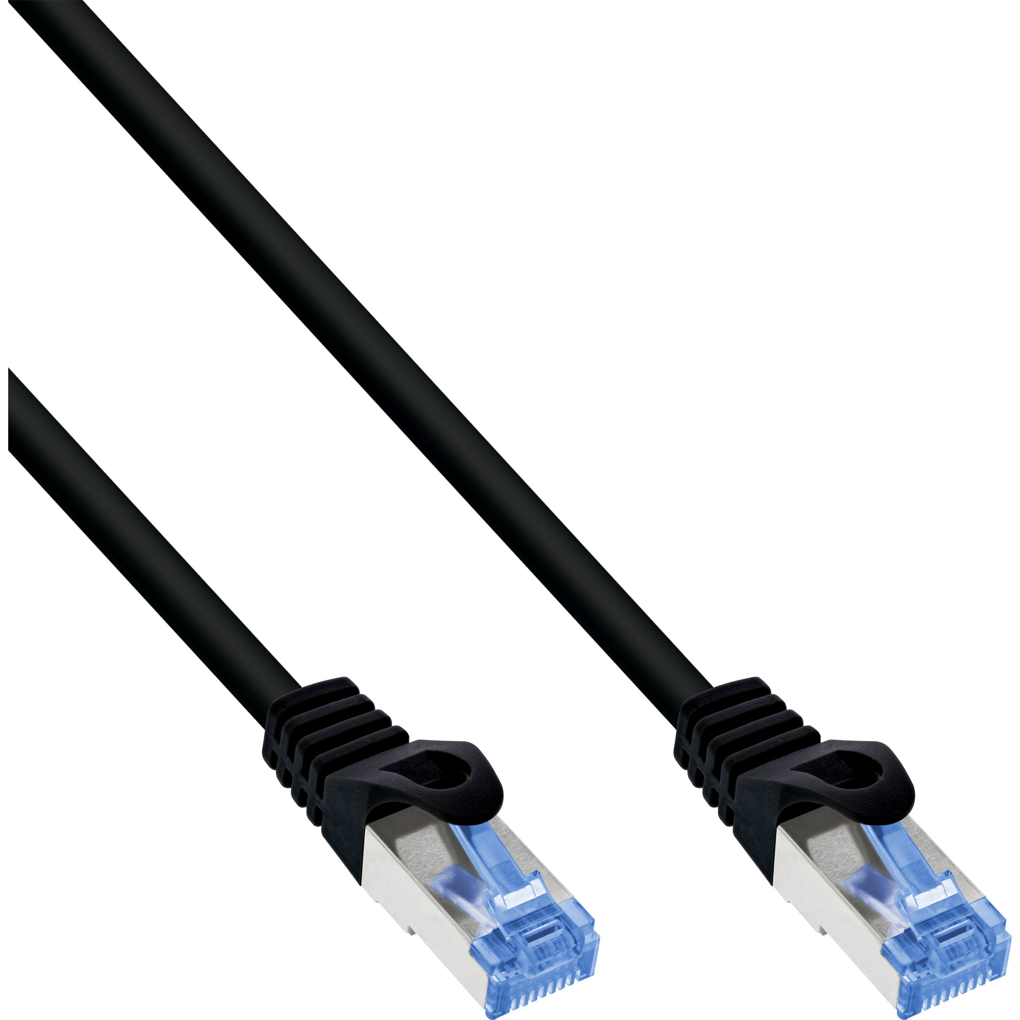 InLine Patchkabel - Cat.6A - S/FTP - TPE flexibel - schwarz - 0,25m