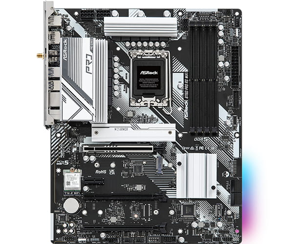 ASRock B760 Pro RS WiFi - Motherboard - ATX - LGA1700 Sockel - B760 Chipsatz - USB-C 3.2 Gen2, USB 3.2 Gen 2, USB 3.2 Gen 1 - 2.5 Gigabit LAN, Wi-Fi 6E, Bluetooth - Onboard-Grafik (CPU erforderlich)