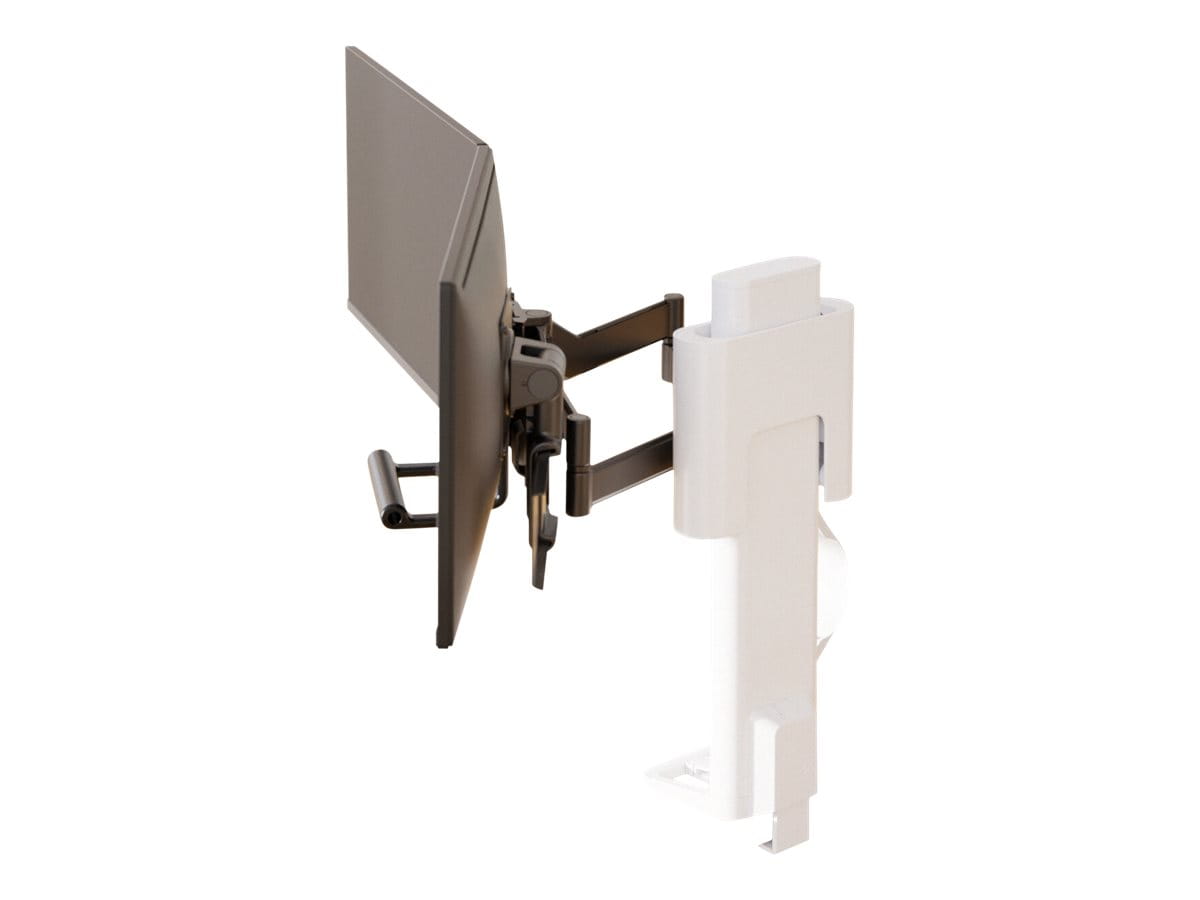 Ergotron TRACE - Befestigungskit (Griff, Basis, Hubsäule, Verlängerungsarm, Bogen, 2 Schiebegelenke, 2-teilige Tischklemme) - Konstante Krafttechnologie - für 2 LCD-Displays - weiß - Bildschirmgröße: bis zu 68,6 cm (bis zu 27 Zoll)