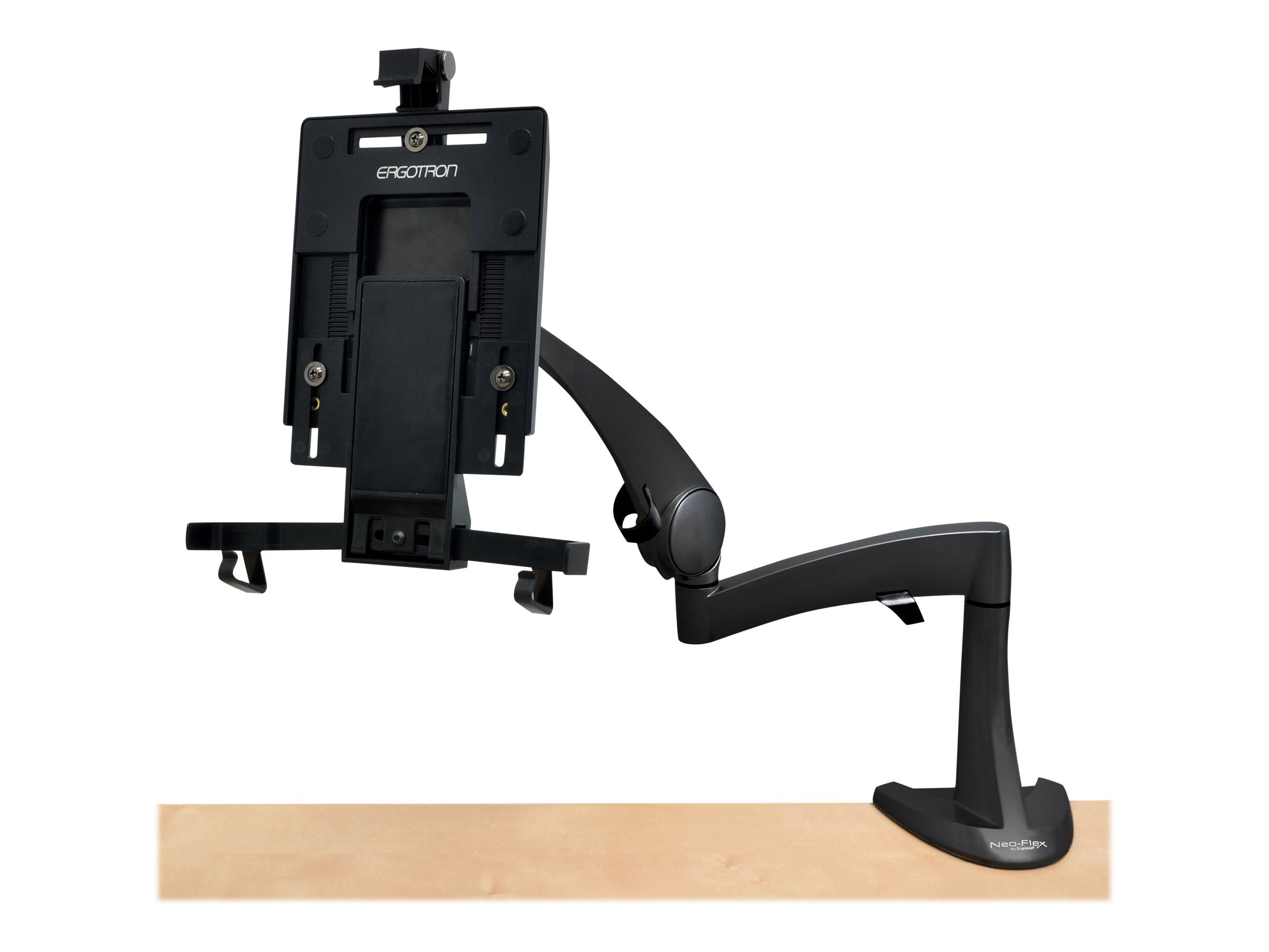 Ergotron Neo-Flex - Befestigungskit (Gelenkarm, Spannbefestigung für Tisch, Tischplattenbohrung, Cradle, Verlängerung) - für Tablet / eBook-Reader - Schwarz - Bildschirmgröße: bis zu 25,4 cm (bis zu 10")