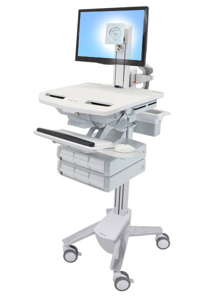 Ergotron Wagen - offene Architektur - für LCD-Display / PC-Ausrüstung - medizinisch - Kunststoff, Aluminium, verzinker Stahl - Grau, weiß, Polished Aluminum - Bildschirmgröße: bis zu 61 cm (bis zu 24 Zoll) Ergotron Wagen - offene Architektur - für LCD-Display / PC-Ausrüstung - medizinisch - Kunststoff, Aluminium, verzinker Stahl - Grau, weiß, Polished Aluminum - Bildschirmgröße: bis zu 61 cm (bis zu 24 Zoll)