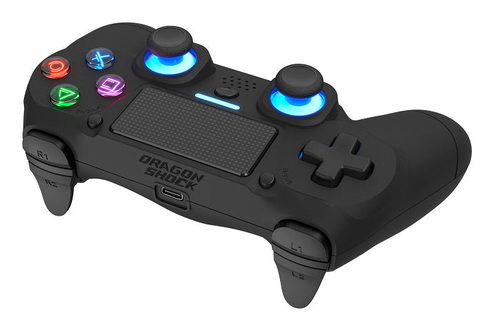 DragonShock Mizar+, Gamepad, PC, PlayStation 4, Android, D-Pad, Home button, Turbo-Taste, Reset-Taste, Schaltfläche Optionen, Schaltfläche Teilen, Analog / Digital, Blau, Kabellos