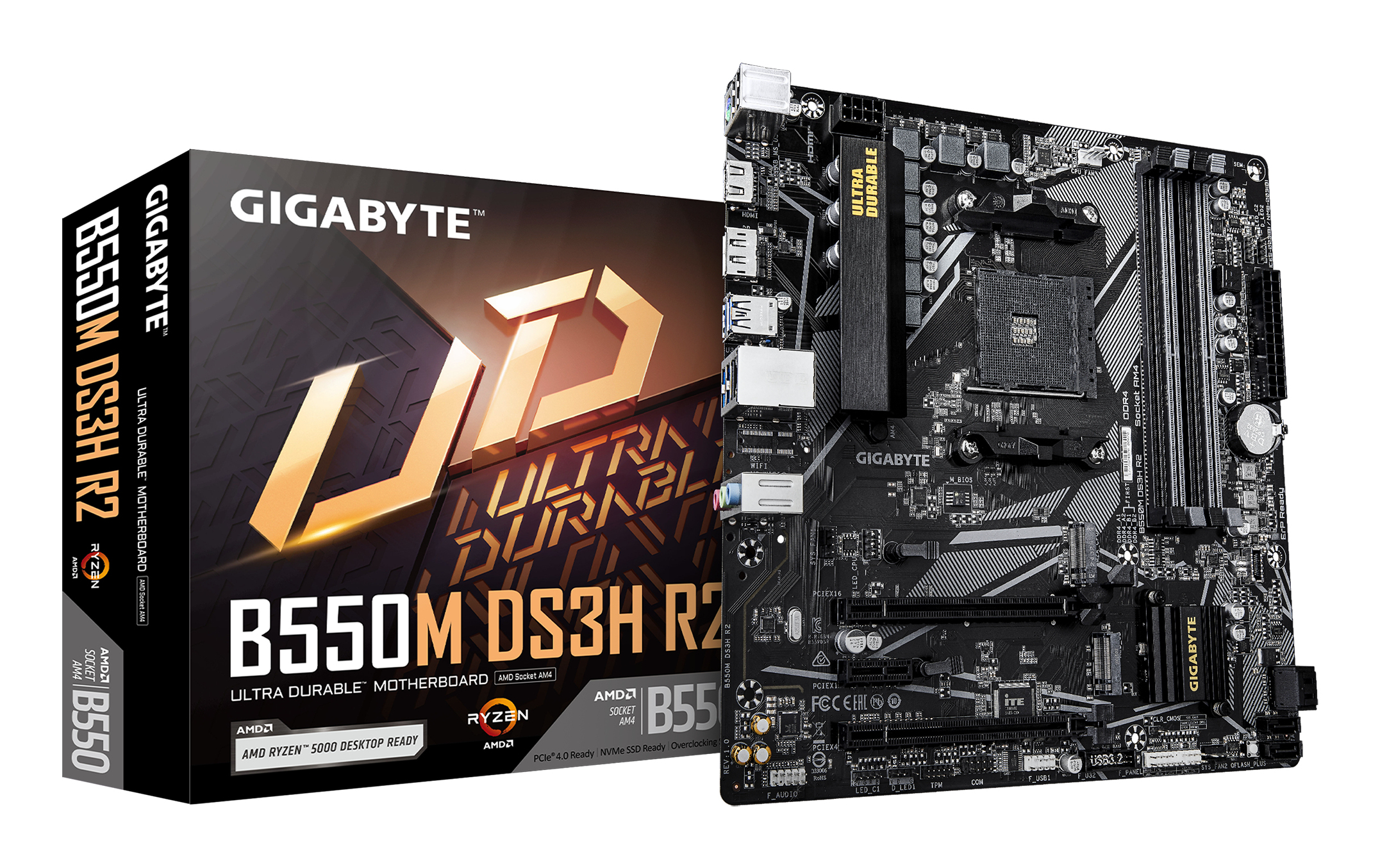 Gigabyte B550M DS3H R2 - Motherboard - micro ATX - Socket AM4 - AMD B550 Chipsatz - USB 3.2 Gen 1 - Gigabit LAN - Onboard-Grafik (CPU erforderlich)