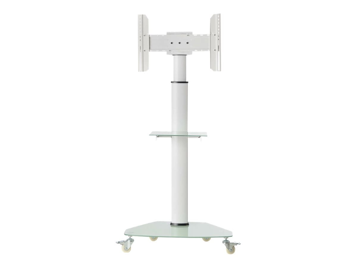 Tripp Eaton Tripp Lite Series Premier Rolling TV Cart for 37" to 70" Displays, Frosted Glass Base and Shelf, Locking Casters, White - Wagen - fest - für Monitor / HDTV - Aluminium, Stahl - weiß - Bildschirmgröße: 93.98-177.8 cm (37"-70")