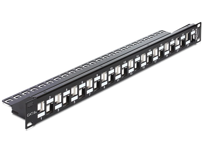 Delock Patch Panel - Schwarz - 1U - 48.3 cm (19")