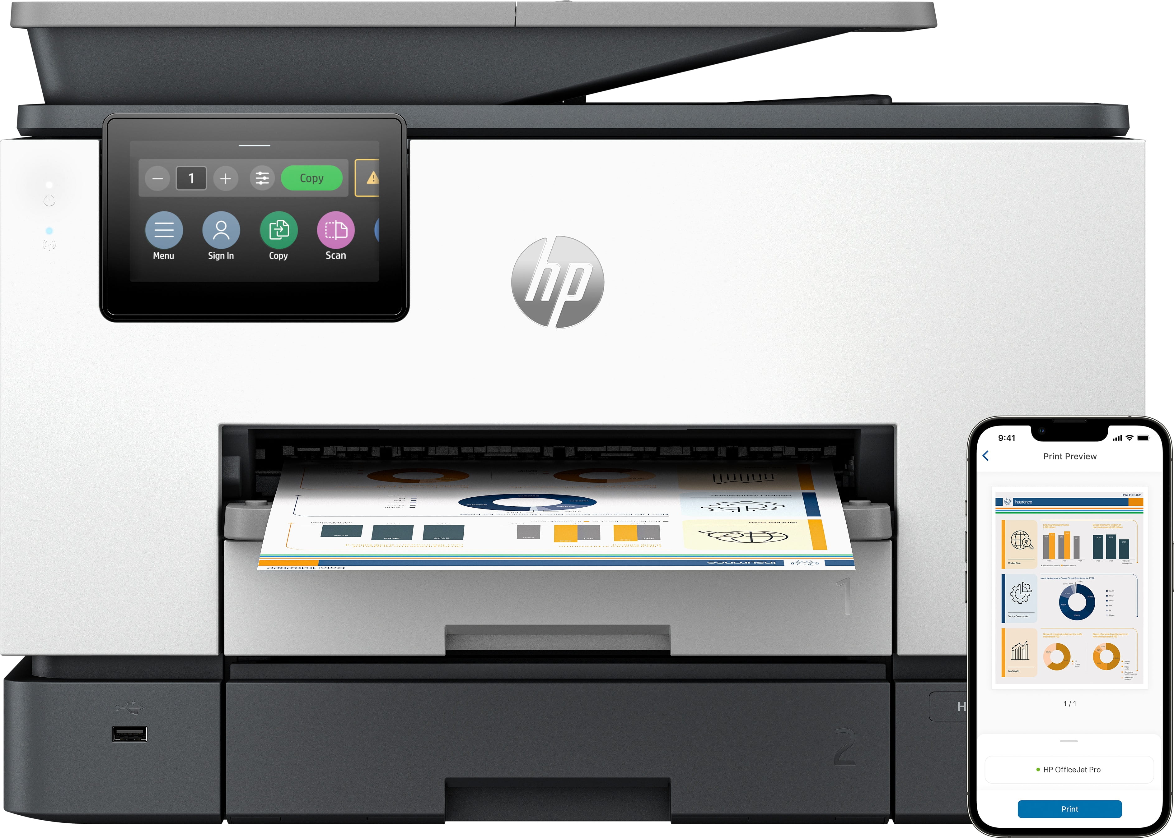HP Officejet Pro 9130b All-in-One - Multifunktionsdrucker - Farbe - Tintenstrahl - Legal (216 x 356 mm) HP Officejet Pro 9130b All-in-One - Multifunktionsdrucker - Farbe - Tintenstrahl - Legal (216 x 356 mm)