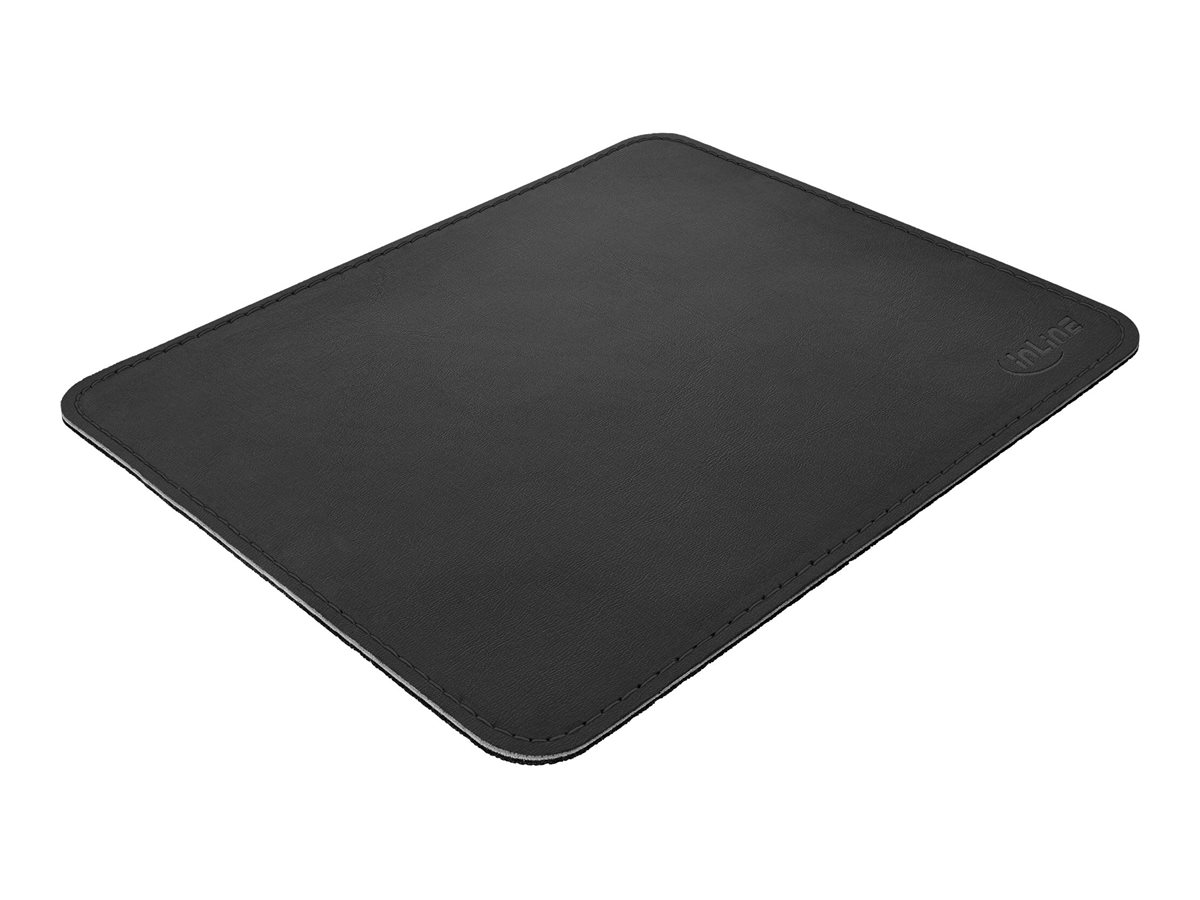 InLine Maus-Pad Premium Kunstleder - 250x220x3mm - schwarz