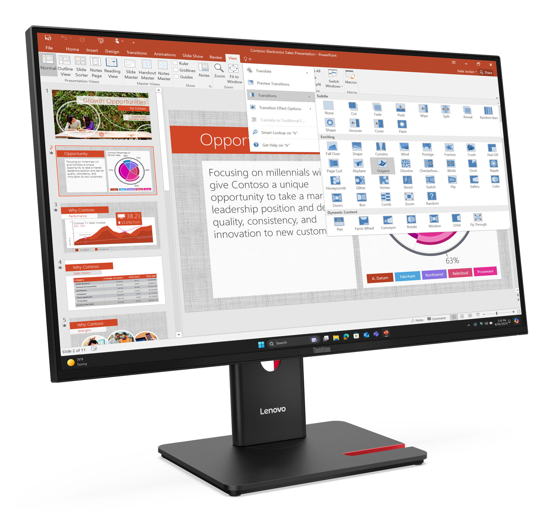 Lenovo ThinkVision T27-40, 68,6 cm (27"), 1920 x 1080 Pixel, Full HD, LED, 6 ms, Schwarz