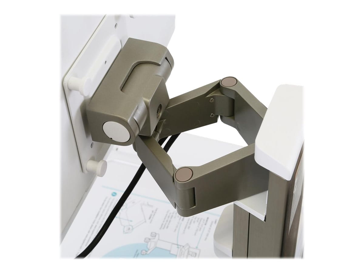 Ergotron CareFit Pro - Wagen - Electric Lift - für LCD-Display / PC-Ausrüstung - verriegelbar - medizinisch - weiß, Warm Gray - Bildschirmgröße: bis zu 68,6 cm (bis zu 27 Zoll)