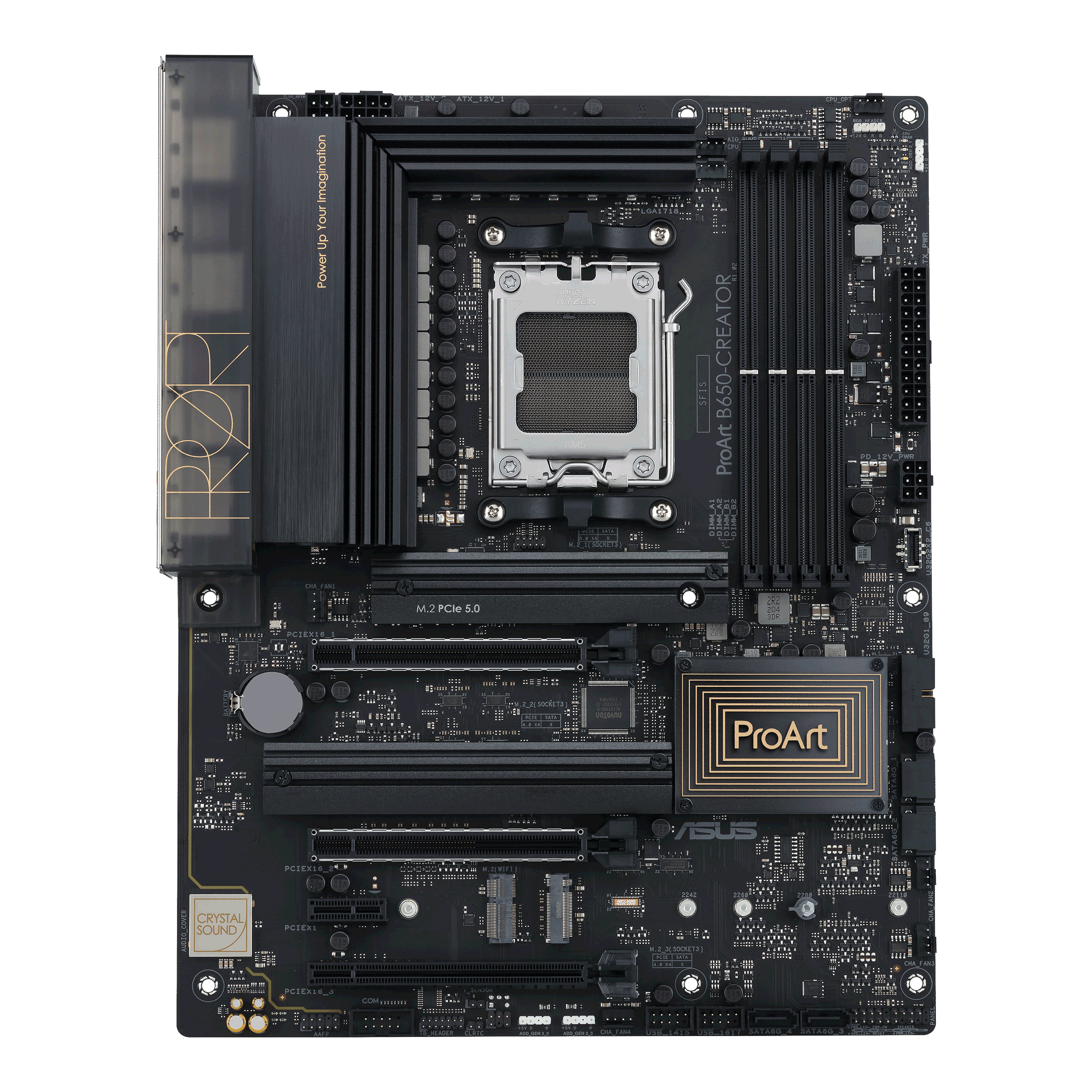 ASUS ProArt B650-CREATOR - Motherboard - ATX - Socket AM5 - AMD B650 Chipsatz - USB 3.2 Gen 1, USB 3.2 Gen 2, USB-C 3.2 Gen2, USB-C 3.2 Gen 2x2 - Gigabit LAN, 2.5 Gigabit LAN - Onboard-Grafik (CPU erforderlich)