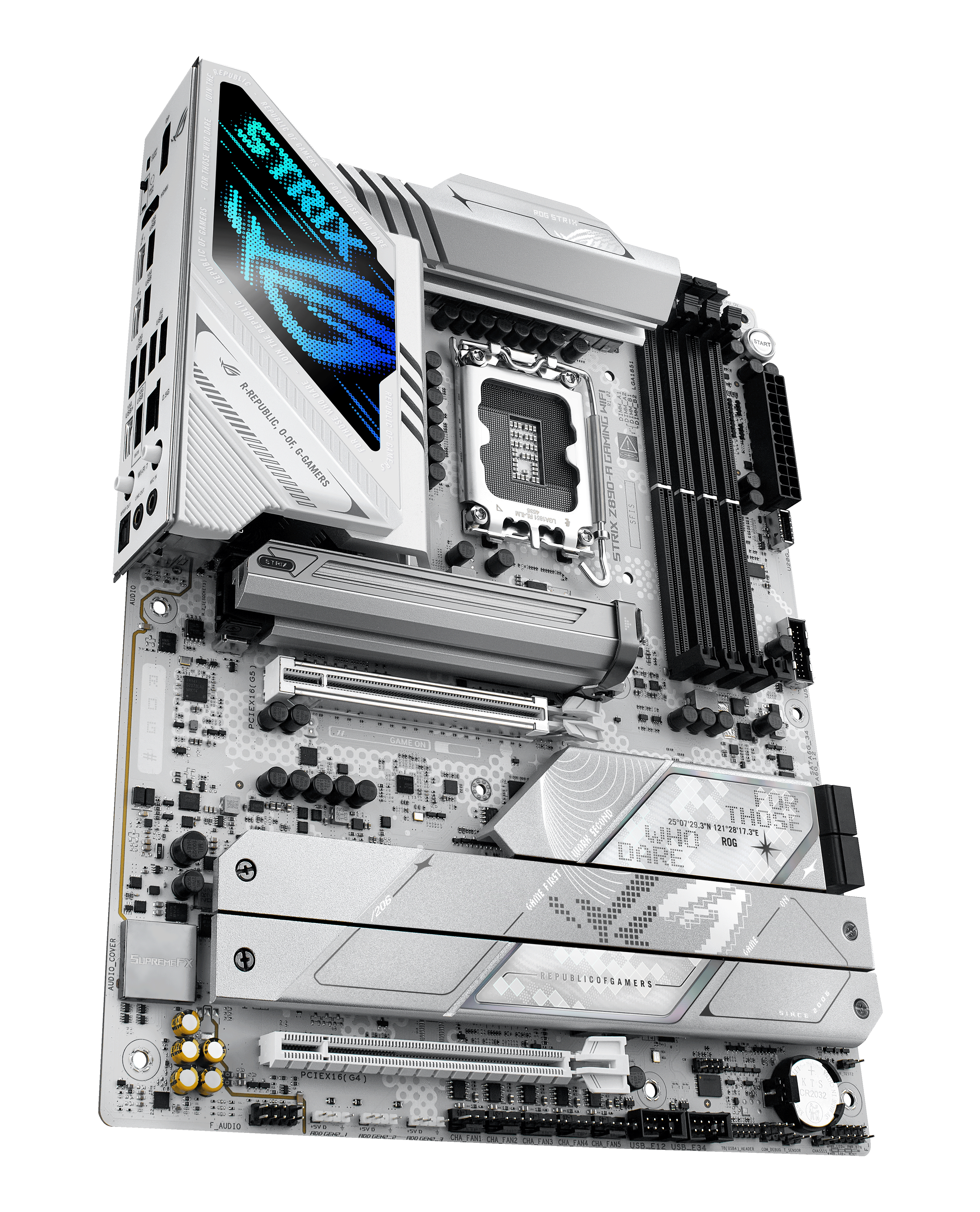 ASUS ROG STRIX Z890-A GAMING WIFI - Motherboard - ATX - LGA1851 Sockel - Z890 Chipsatz - USB-C 3.2 Gen 2x2, USB 3.2 Gen 1, USB 3.2 Gen 2, USB-C 3.2 Gen2, USB4 - 2.5 Gigabit LAN, Wi-Fi 7, Bluetooth - Onboard-Grafik (CPU erforderlich)