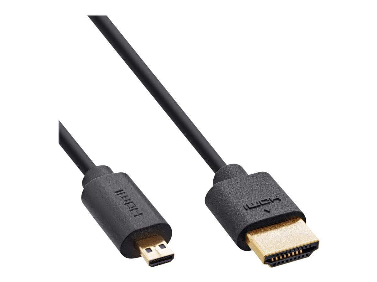 InLine Slim Ultra High Speed HDMI Kabel - 8K4K - A St. / D St. (Micro) - 2m