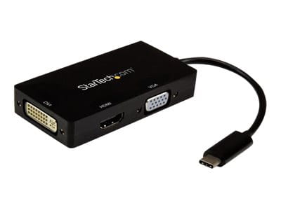 StarTech.com 4K USB C to HDMI, VGA & DVI Multi Port Video Display Adapter for Mac / Windows Laptop & Monitor (CDPVGDVHDBP)