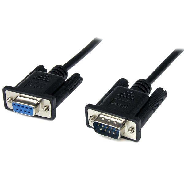 StarTech.com 2m Seriell DB9 RS-232 Nullmodemkabel - Schwarz - Stecker/Buchse - 9 Pin Null Modem Kabel - Nullmodemkabel - DB-9 (W)