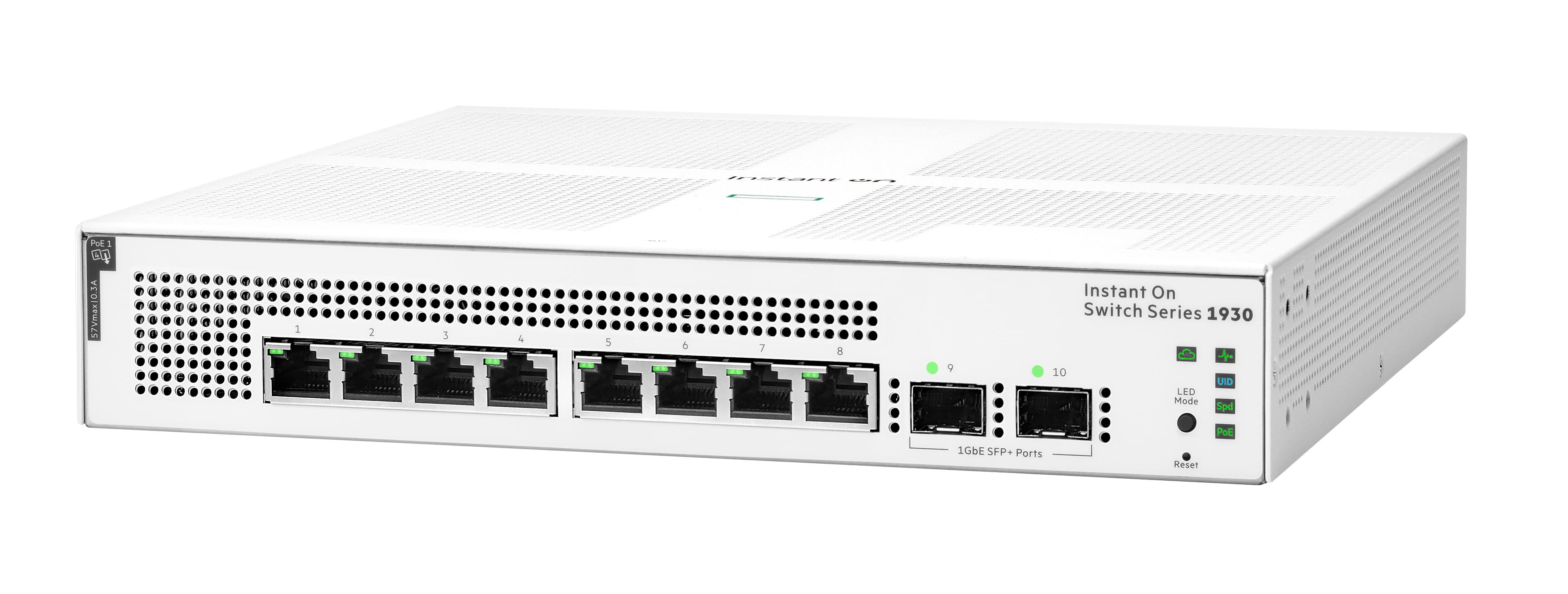 HPE Networking Instant On 1930 8G Class4 PoE 2SFP 124W Switch - Switch - L2+ - managed - 8 x 10/100/1000 (PoE+)