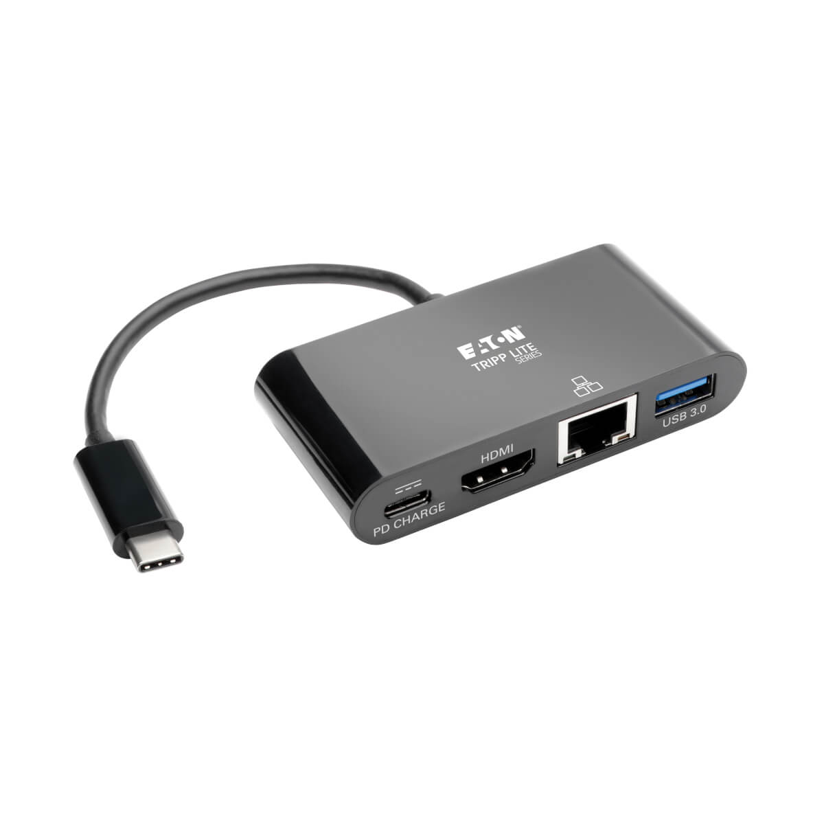 Tripp Eaton Tripp Lite Series USB C to HDMI Multiport Video Adapter Converter w/ USB-A Hub, USB-C PD Charging, Gigabit Ethernet Port, USB Type C to HDMI, USB Type-C