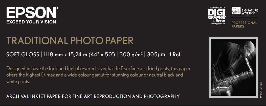Epson Traditional Photo Paper - Rolle (111,8