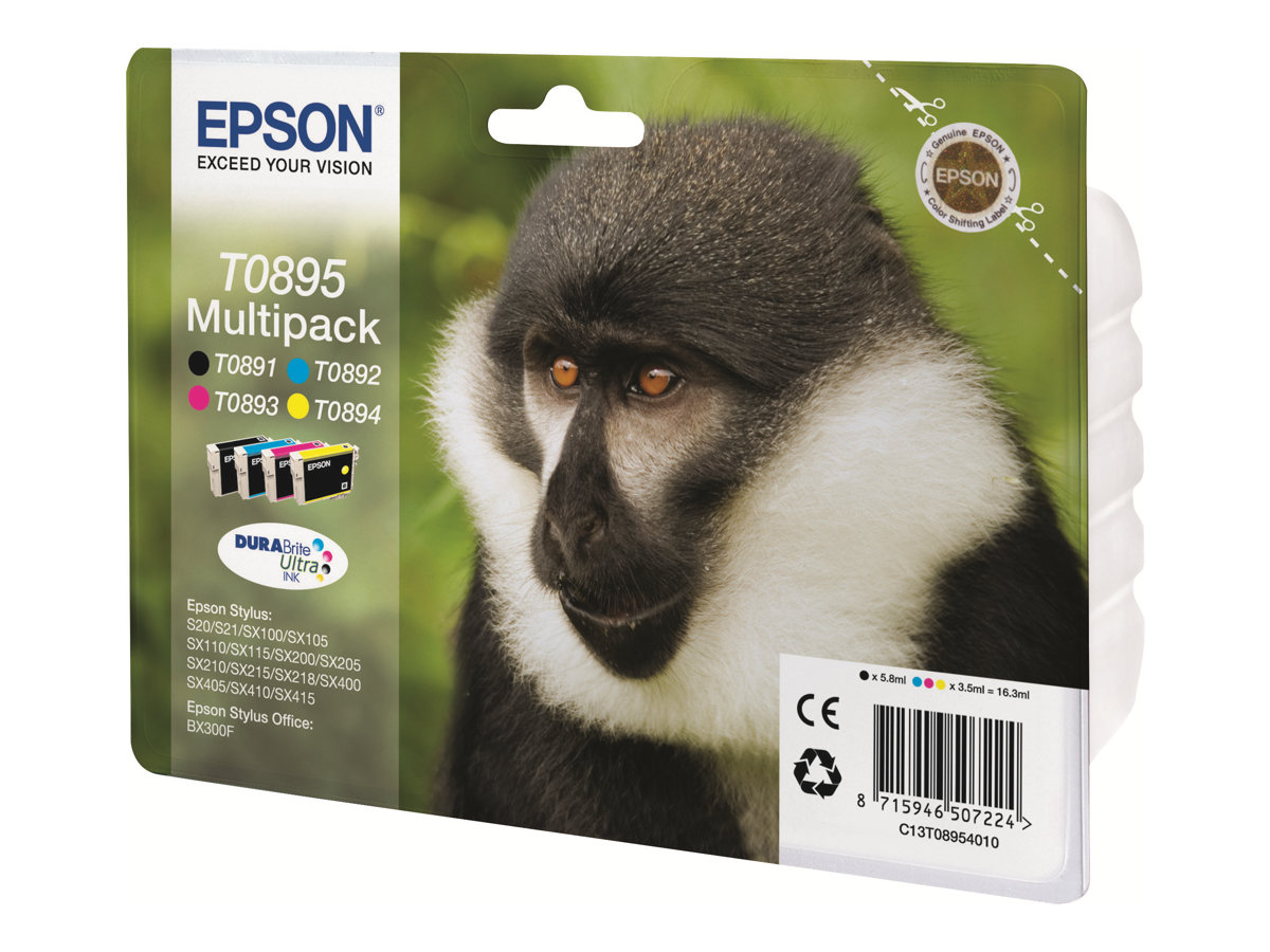 Epson T0895 Multipack - 4er-Pack - Schwarz, Gelb