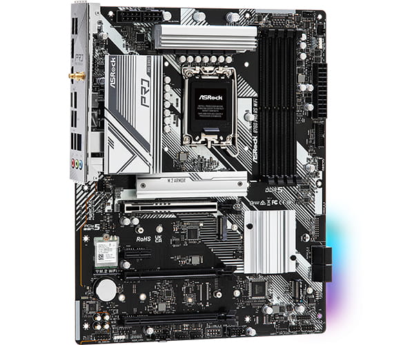 ASRock B760 Pro RS WiFi - Motherboard - ATX - LGA1700 Sockel - B760 Chipsatz - USB-C 3.2 Gen2, USB 3.2 Gen 2, USB 3.2 Gen 1 - 2.5 Gigabit LAN, Wi-Fi 6E, Bluetooth - Onboard-Grafik (CPU erforderlich)