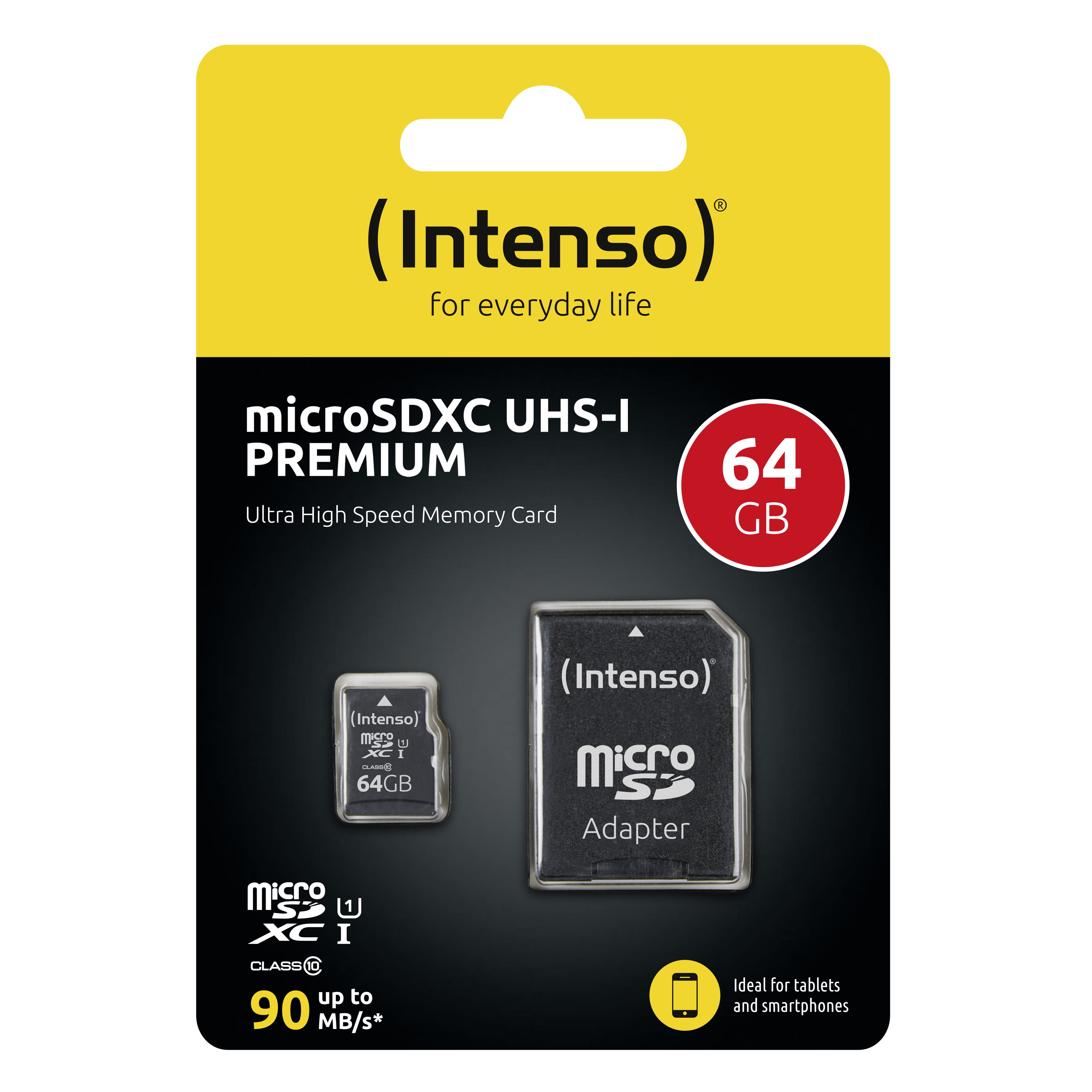 Intenso Premium - Flash-Speicherkarte (microSDXC-an-SD-Adapter