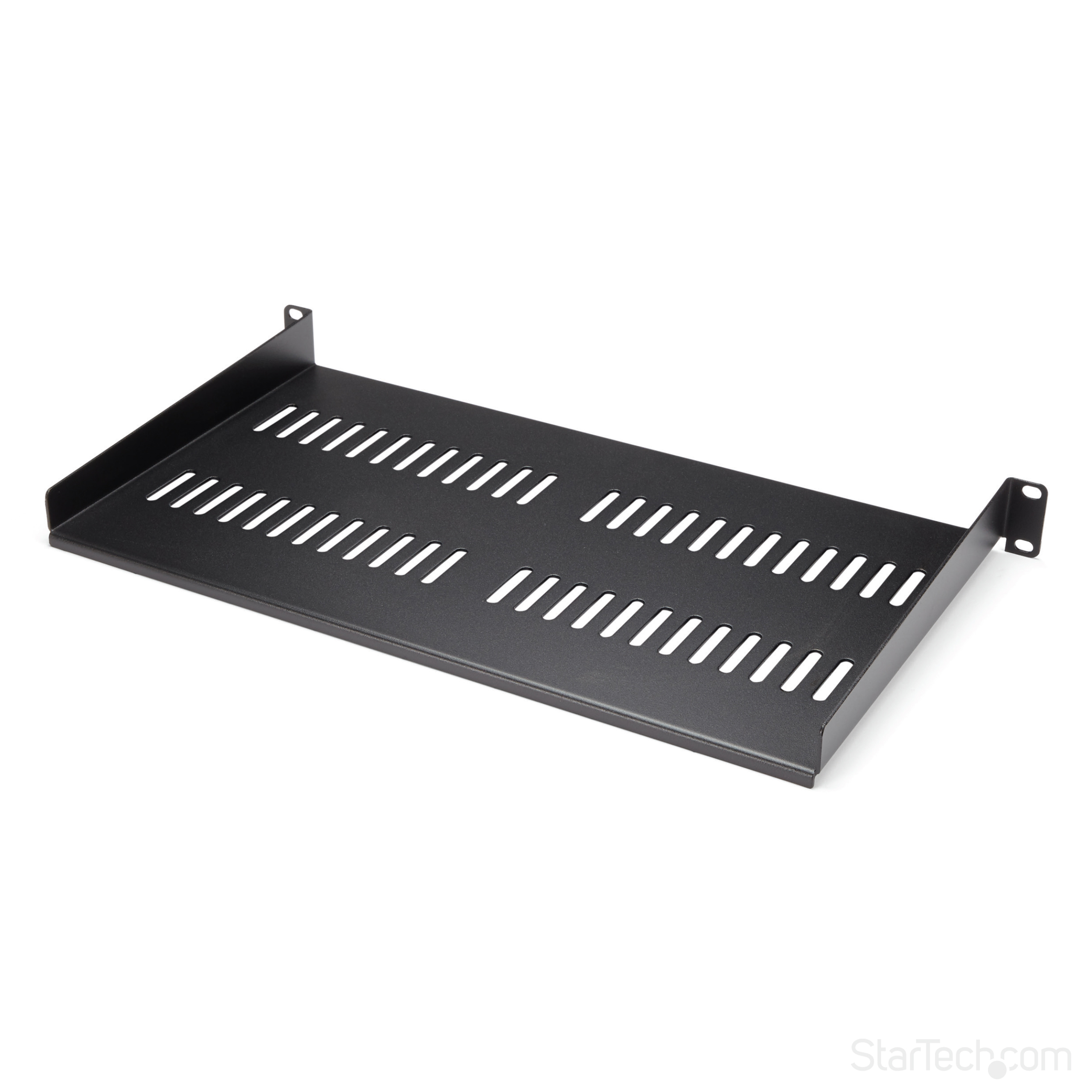 StarTech.com Belüfteter Server Rack Fachboden 1 HE - 25 cm Tief - Stahl - Rack - Regal - Schwarz - 1U - 25.4 cm (10")