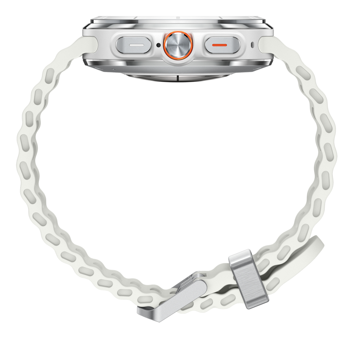 Samsung Galaxy Watch Ultra - 47 mm - Titanweiß - intelligente Uhr mit Marineband - Gummi - weiß - Bandgröße: S/M/L - Anzeige 3.73 cm (1.5")