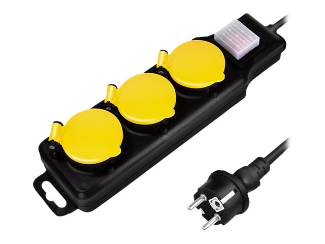 LogiLink Steckdosenleiste - Wechselstrom 250 V - 3680 Watt - Ausgangsanschlüsse: 3 (3 x Stecker CEE 7/3)